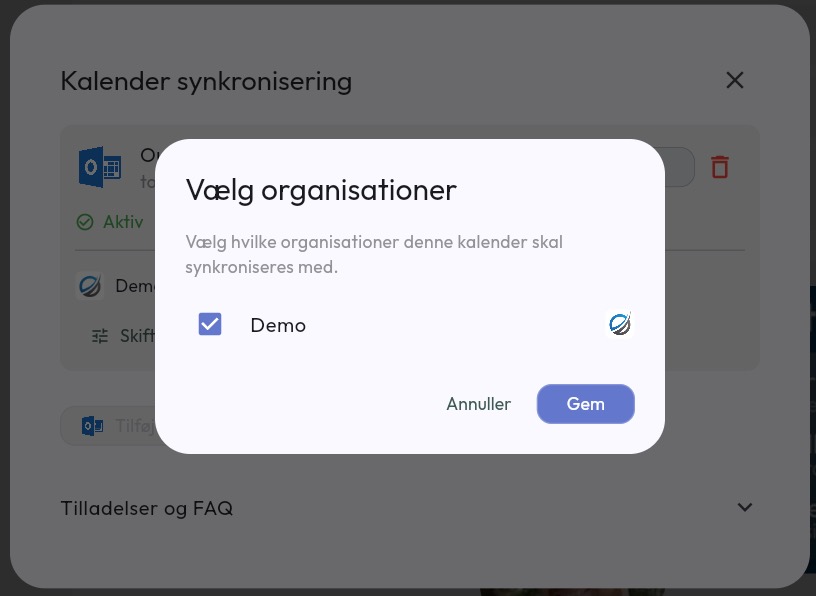 Meetings from several organizations each with its own calendar color
