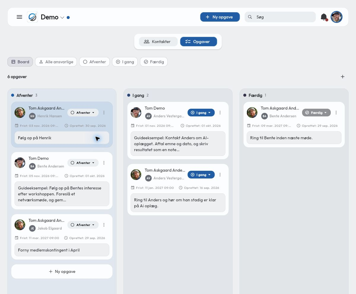 Sådan bruger du Samli CRM