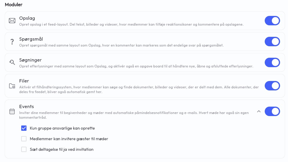 organisation moduler