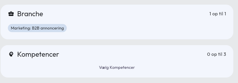 Select tags under profile settings
