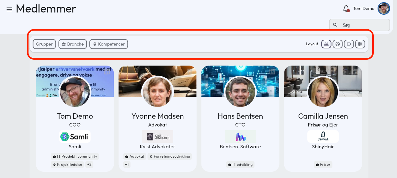 Tags as sorting and filters