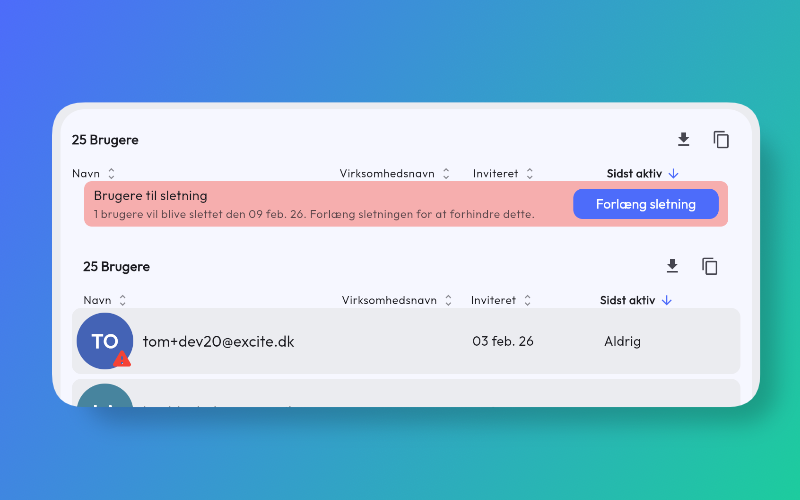 Business card sharing and extended deletion period
