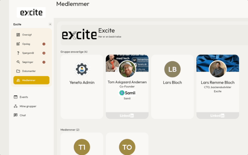 Del kontaktoplysninger på medlem