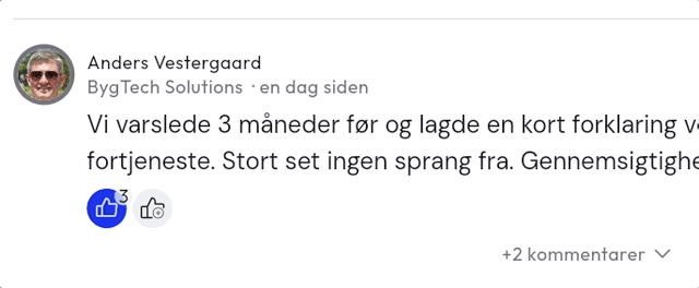 Reaktioner på opslag