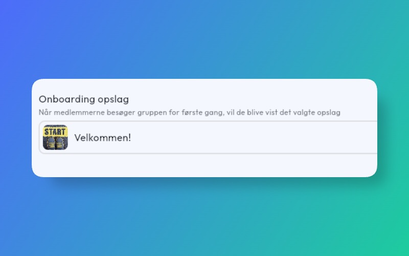 Onboarding post on groups